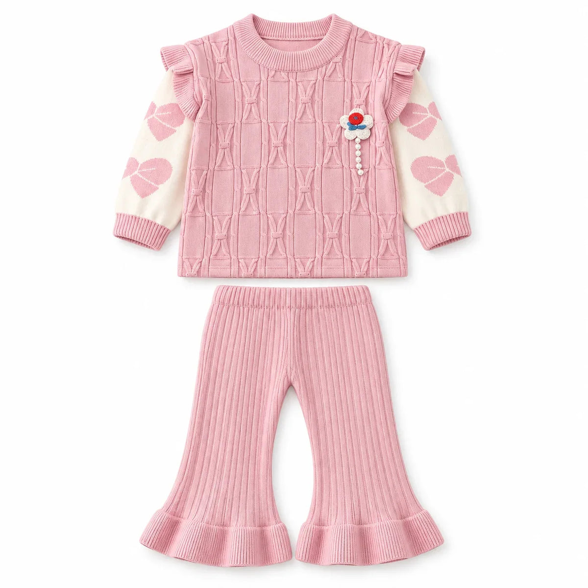 Baby girl winter clothes in Pakistan - rabbit wool dresses and knitted sweater suits