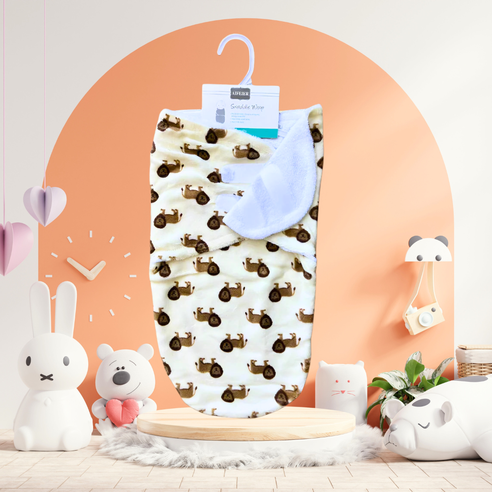 Imported Winter Baby Cute Printed Swaddle Wrap for 0-6 Months