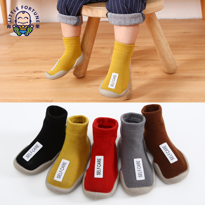 Imported 1 Pair Baby Kids Non Slip Rubber Soft Sole Socks Floor Shoes for 0-12 Months