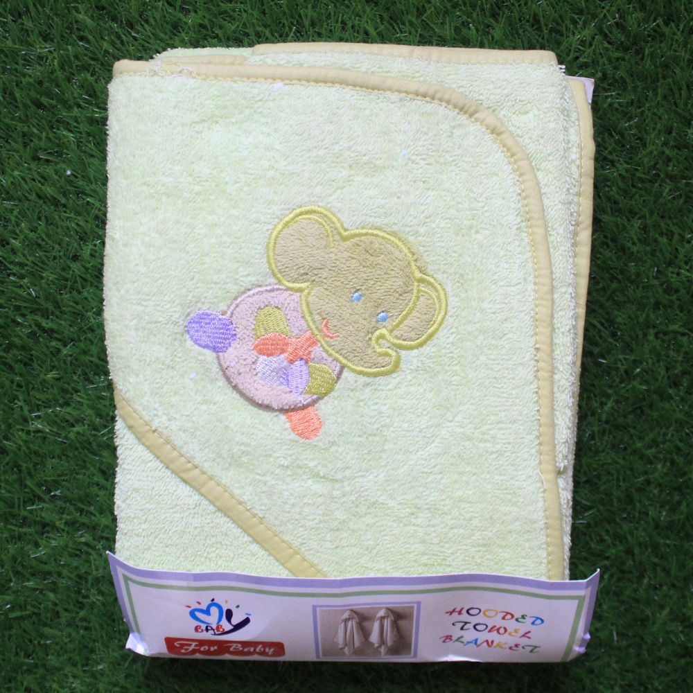 Baby Bath Embroidered Character Hooded Towel for 0-2 Years