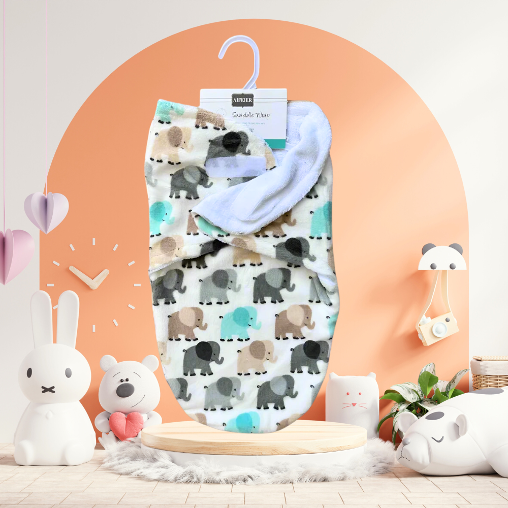 Imported Winter Baby Cute Printed Swaddle Wrap for 0-6 Months