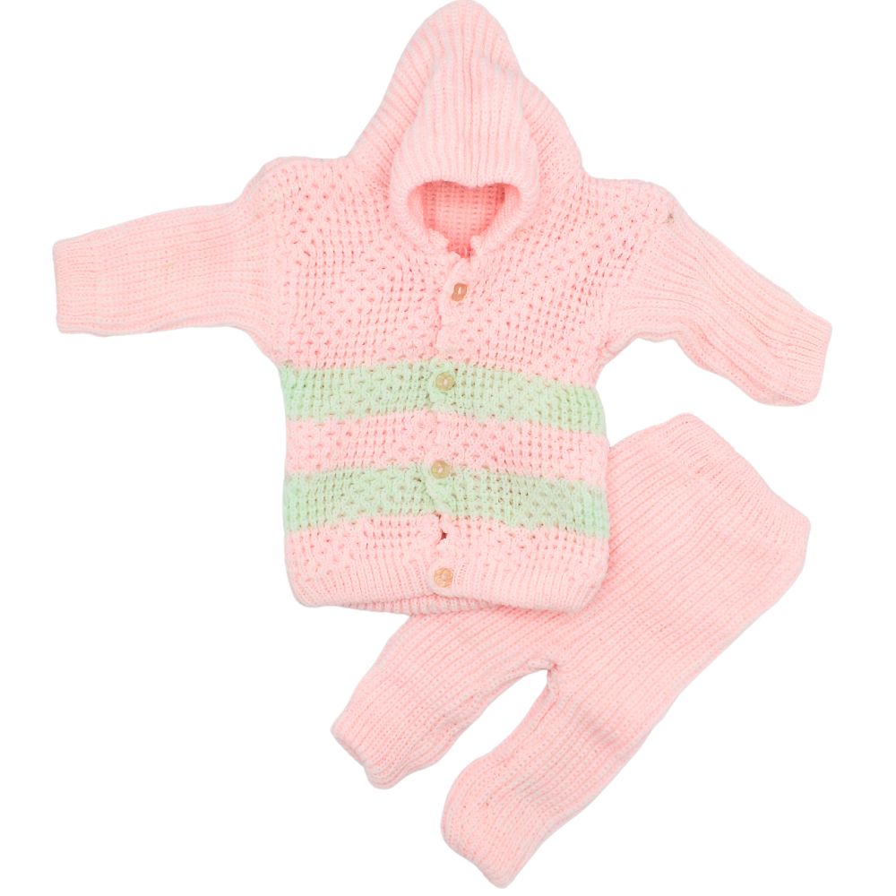 Newborn Baby Winter Knitted Front Open Hoodie Dress