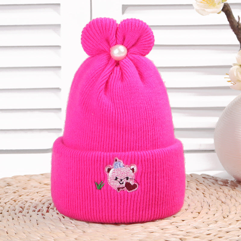 Imported Soft Woolen Cute Flower Style Baby Winter Cap Beanie Hats