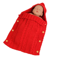 Imported Baby Winter Warm Knit Plush Sleeping Bag With Hood Swaddle Wrap for 0-6 Months