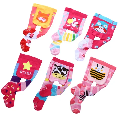 Imported Pack of 2 Pc Baby Cotton Knitted Leggings Kids Cartoon Legging for 0-12 Months