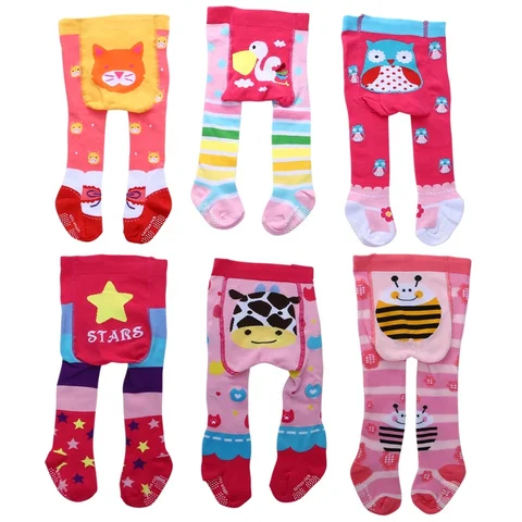 Imported Pack of 2 Pc Baby Cotton Knitted Leggings Kids Cartoon Legging for 0-12 Months