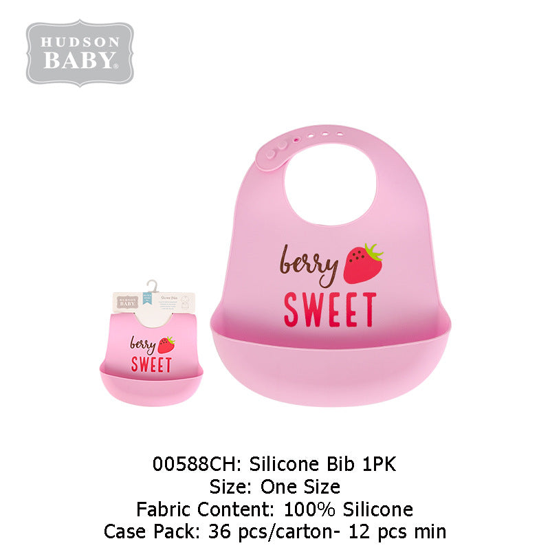 Imported Baby Soft Silicon Waterproof Bib With Food Catcher Bowl Adjustable Buttons for 0-3 Years