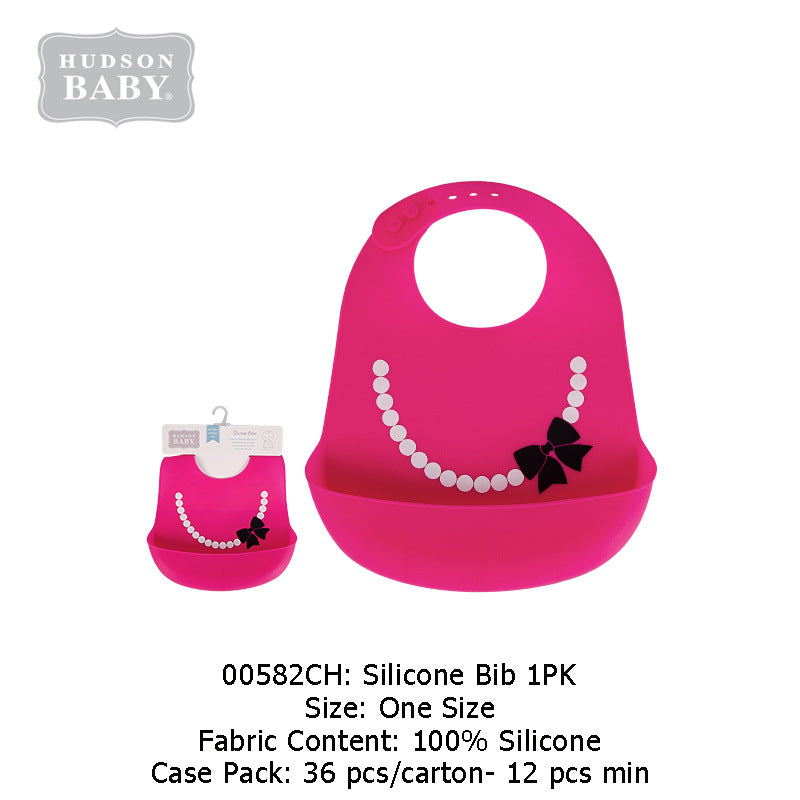 Imported Baby Soft Silicon Waterproof Bib With Food Catcher Bowl Adjustable Buttons for 0-3 Years
