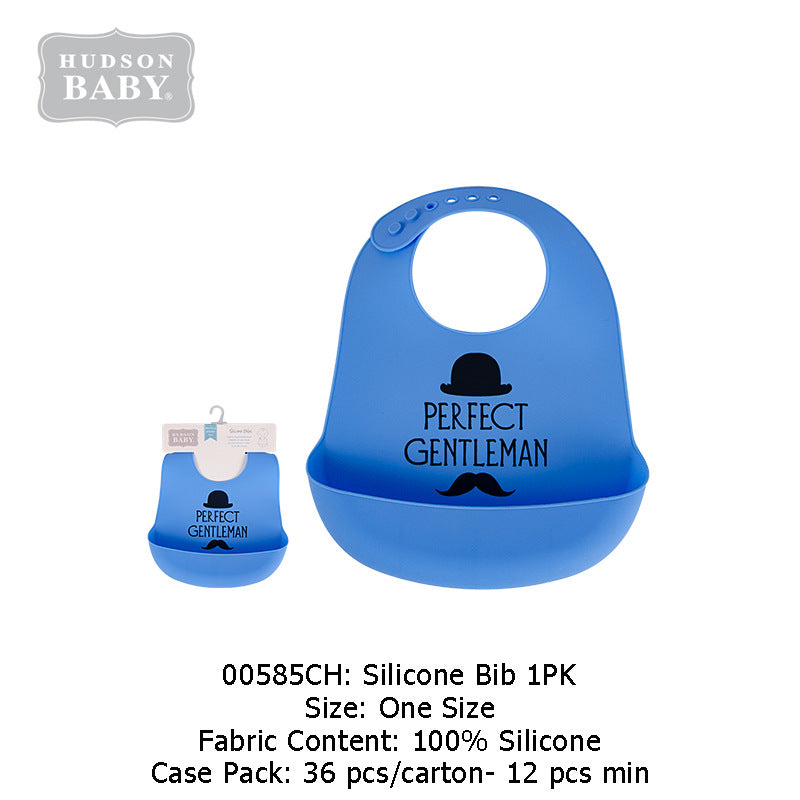 Imported Baby Soft Silicon Waterproof Bib With Food Catcher Bowl Adjustable Buttons for 0-3 Years