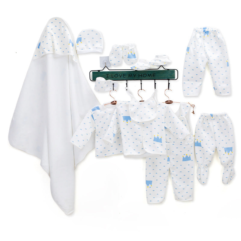 Imported Newborn Cute Bear Baby Set 11 Pcs Full Sleeves Winter Starter Set for 0-6 Months