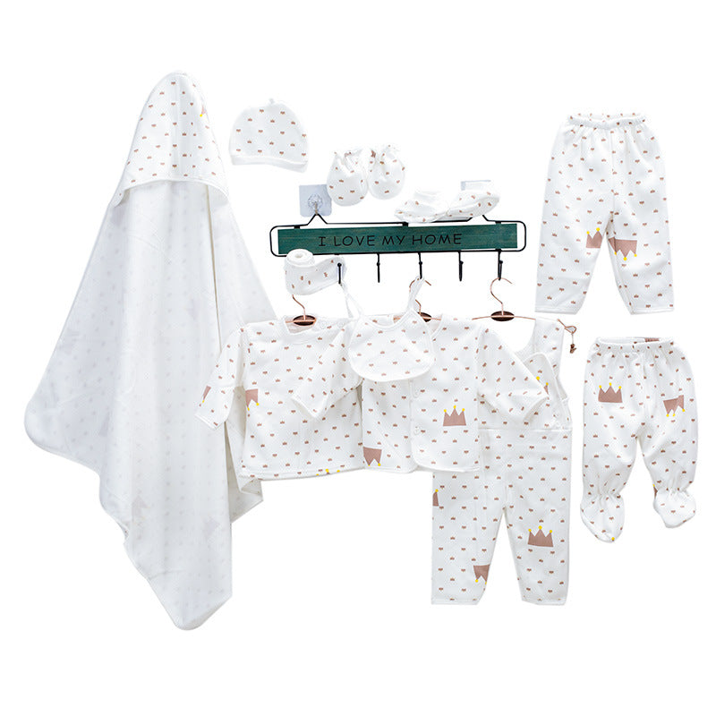 Imported Newborn Cute Bear Baby Set 11 Pcs Full Sleeves Winter Starter Set for 0-6 Months