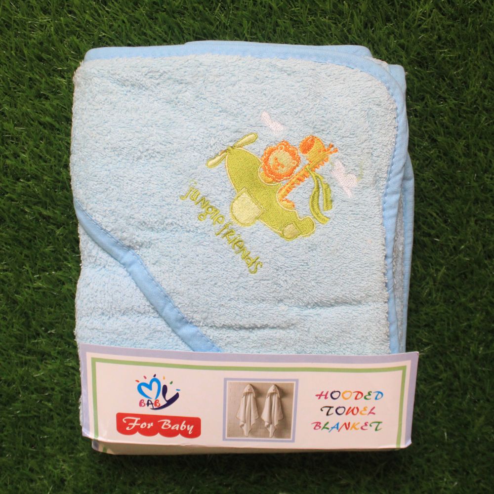 Baby Bath Embroidered Character Hooded Towel for 0-2 Years