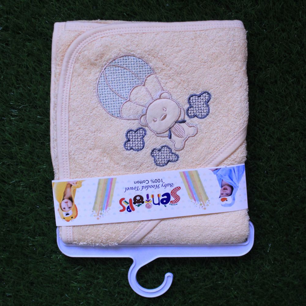 Cute Embroidered Characters Baby Hooded Bath Towel for 0-2 Years