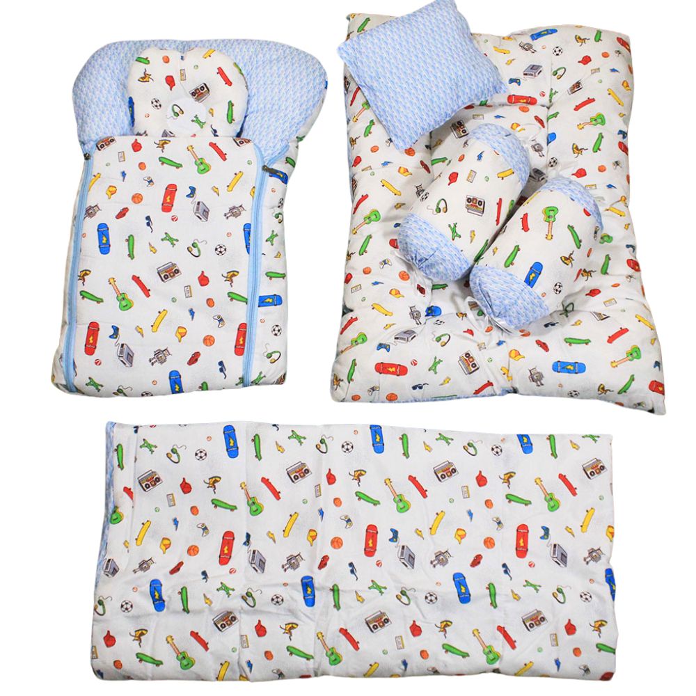 Super Soft Fluffy Cotton Baby Set Complete Bedding 7 Pcs Set with Carry Nest Mattress Comforter and Pillows