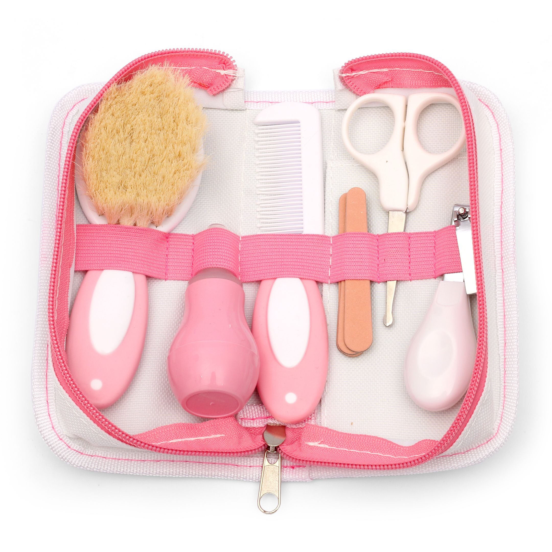 Imported 6 Pcs Babies Nail Hair Care Grooming Manicure Kit Zipper Pouch For Easy Travelling