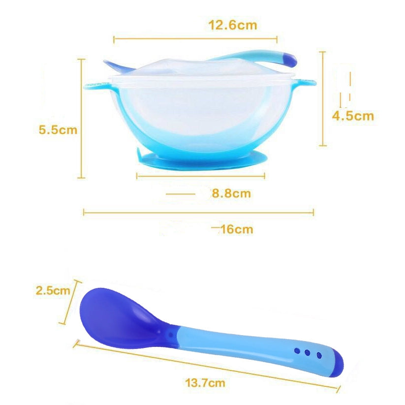 Imported 3Pcs Baby Tableware Dinnerware Suction Feeding Bowl Set with Spoon
