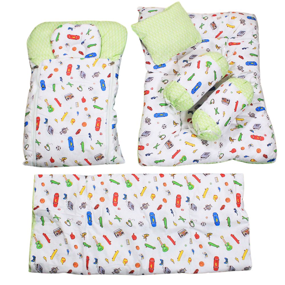 Super Soft Fluffy Cotton Baby Set Complete Bedding 7 Pcs Set with Carry Nest Mattress Comforter and Pillows