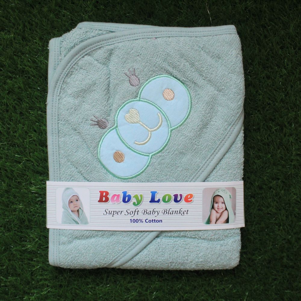 Cute Embroidered Characters Baby Hooded Bath Towel for 0-2 Years