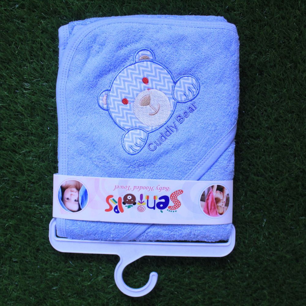 Cute Embroidered Characters Baby Hooded Bath Towel for 0-2 Years