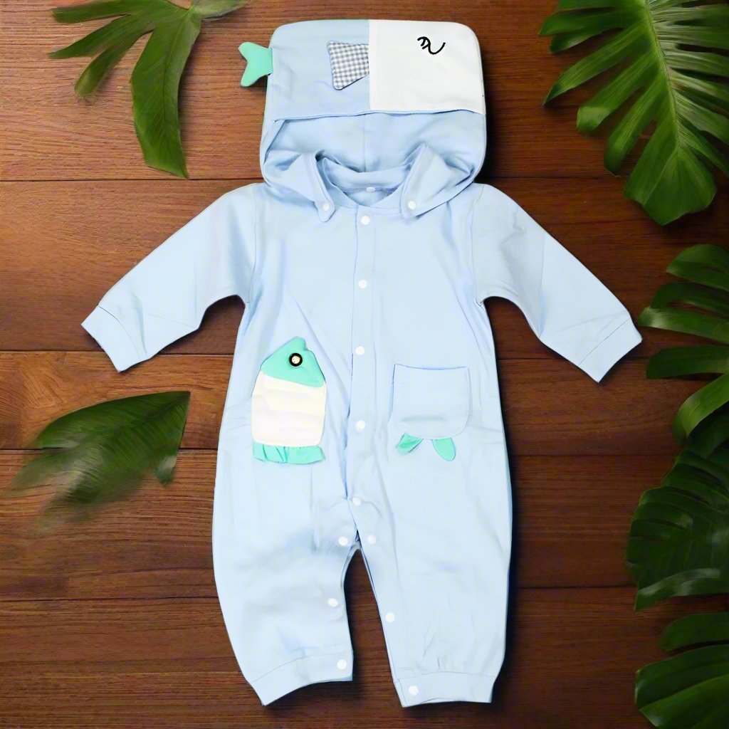 Imported Fish With Fashionable Cap Romper for 4months – 2years