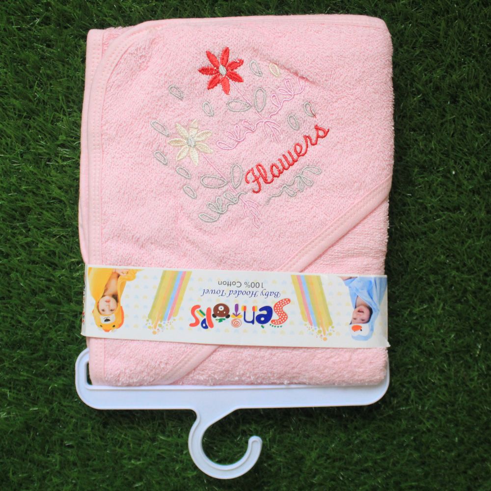 Cute Embroidered Characters Baby Hooded Bath Towel for 0-2 Years