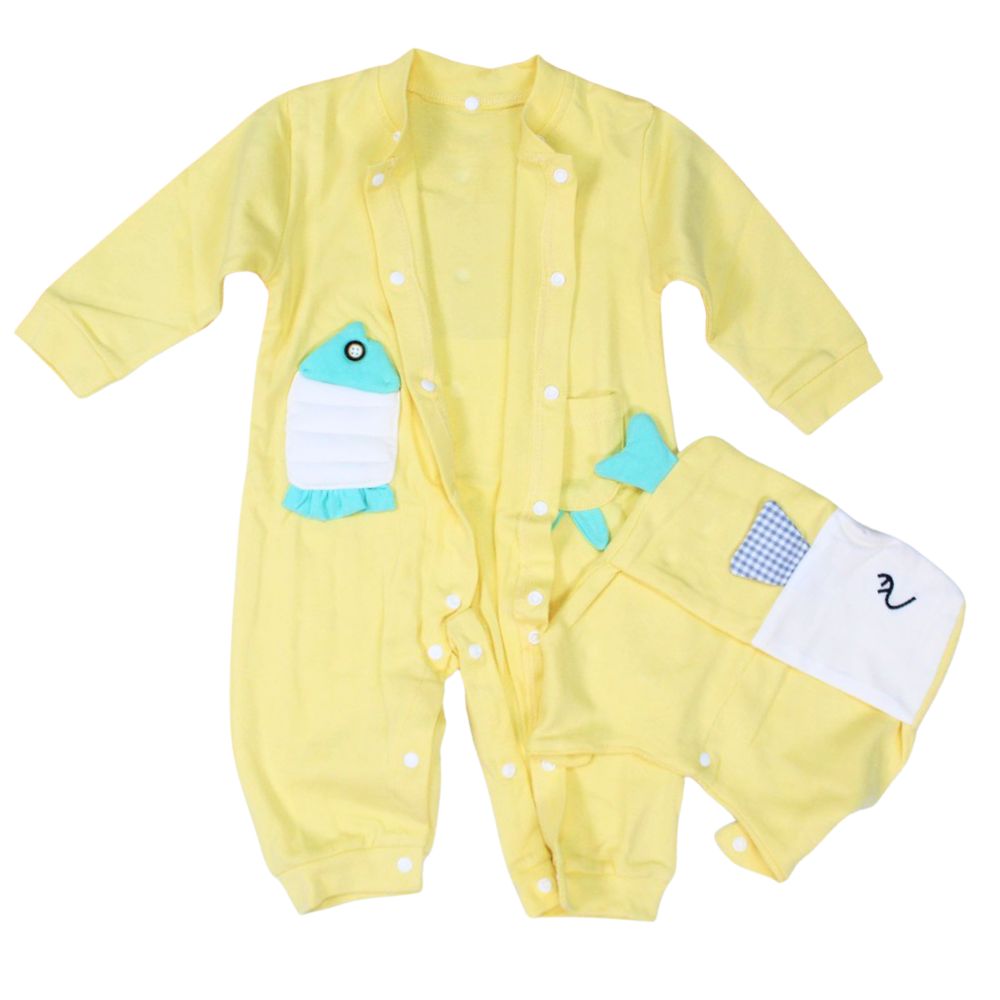 Imported Fish With Fashionable Cap Romper for 4months – 2years