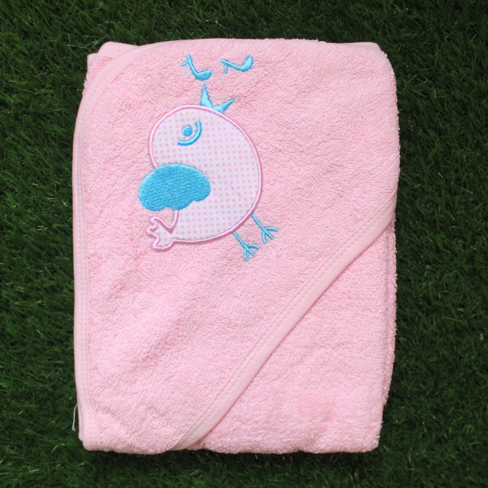 Embroidered Characters Cute Baby Hooded Bath Towel for 0-2 Years