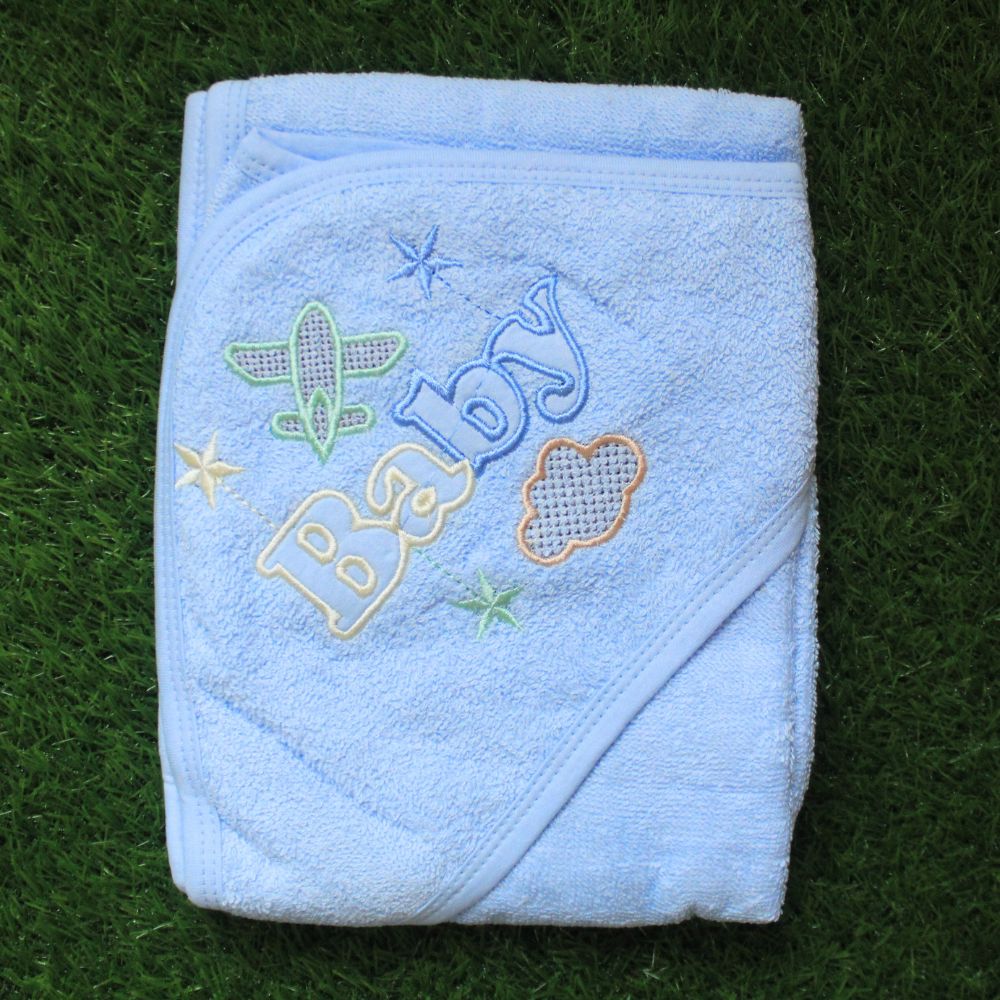 Embroidered Characters Cute Baby Hooded Bath Towel for 0-2 Years