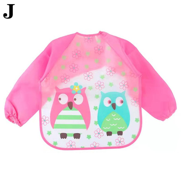 Imported Long Sleeve Waterproof Baby Feeding Children Plastic Apron Bib Toddler