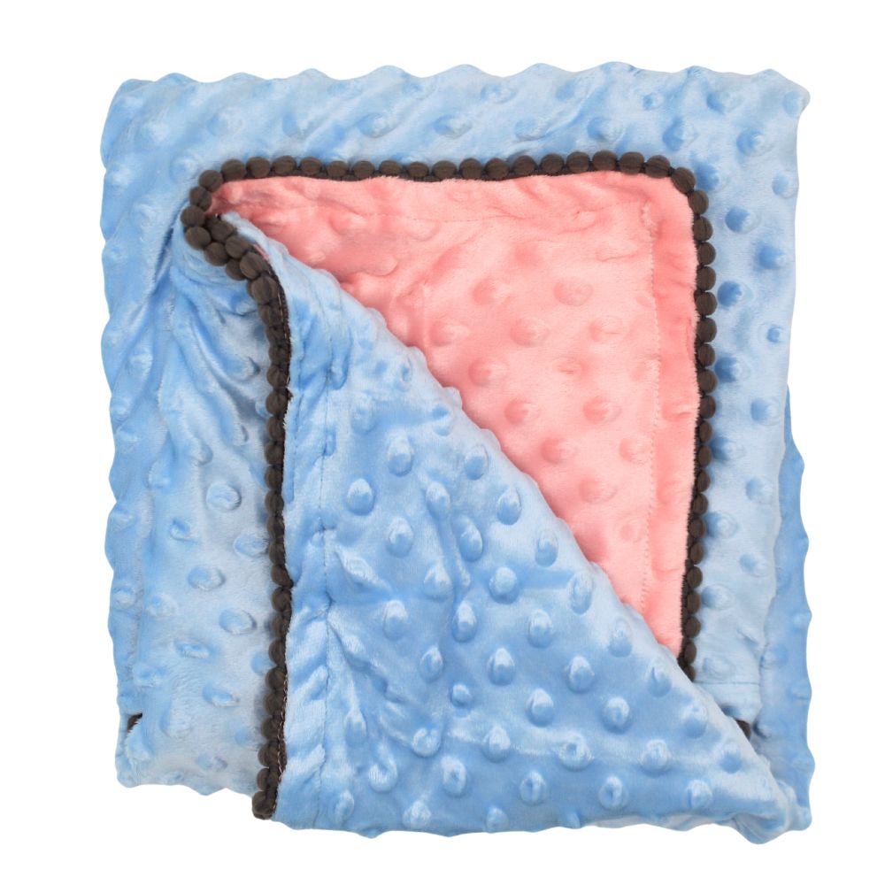 Baby Super Soft Winter Poppy Seed 2 in 1 Double Color Blue N Pink Baby Blanket