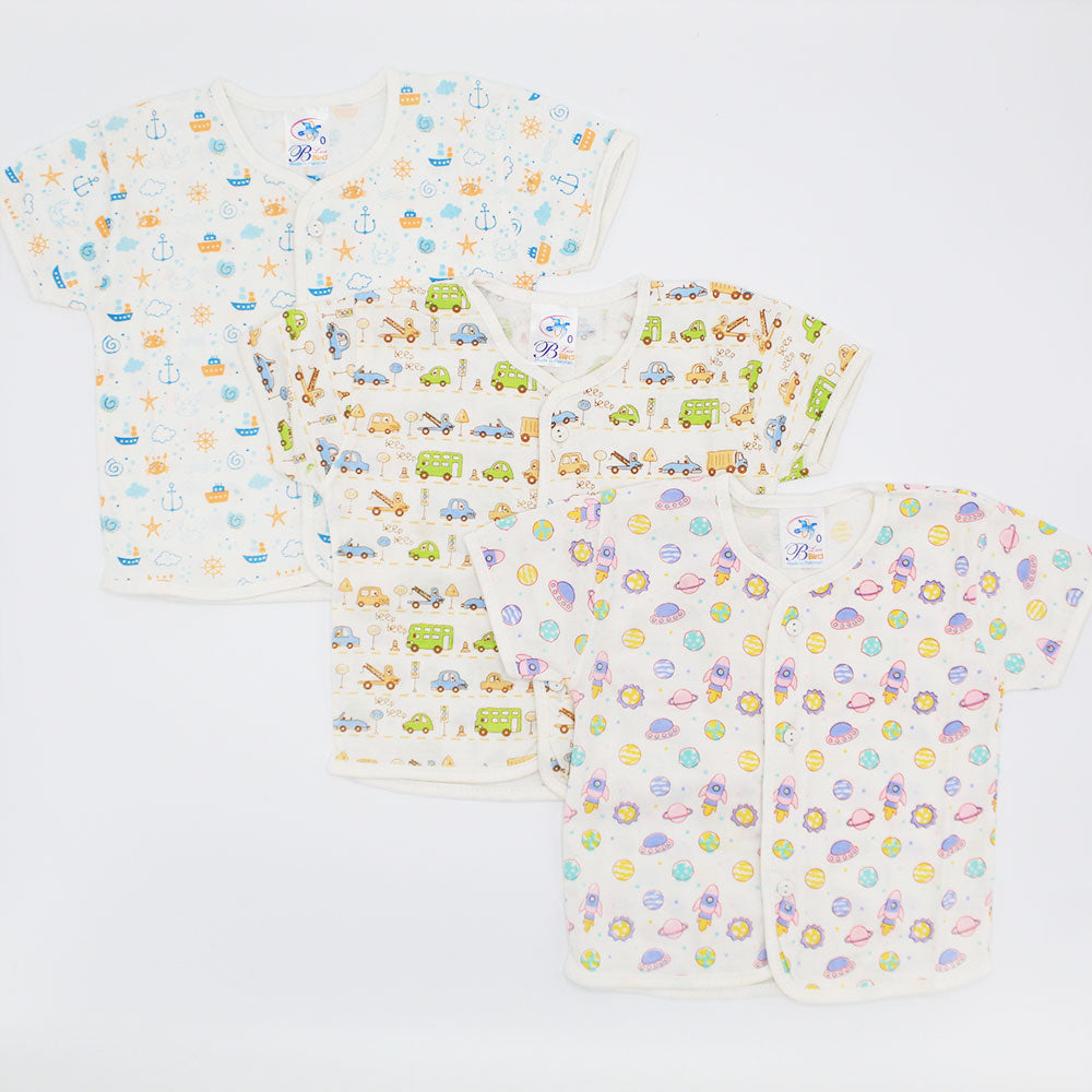 Newborn Baby Deal Pack of 3 Super Soft Summer Half Sleeves Shirts Cotton Jabla