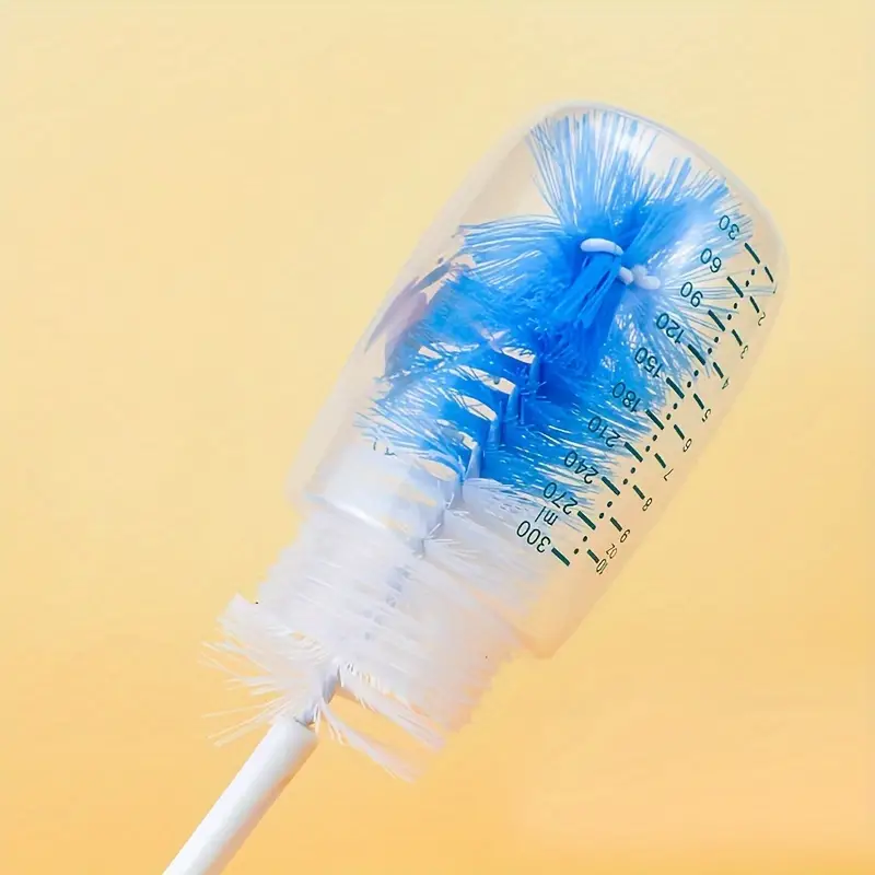 Imported 2 Pcs Rotating Nylon Bottle Brush & Nipple Brush Feeder Brush Set