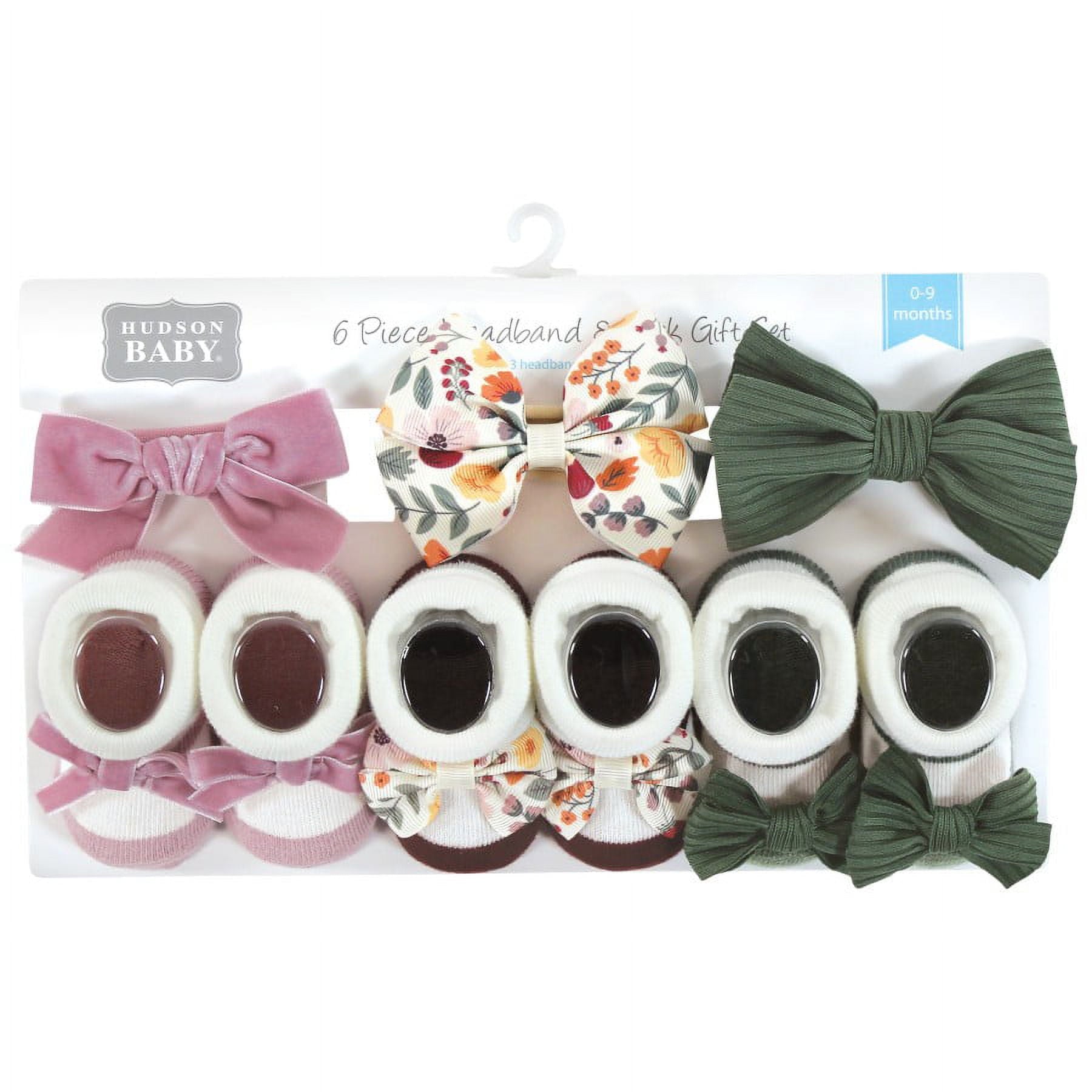 Imported Baby Girl 6 Piece Headband and Socks Booties Gift Set for 0-9 Months