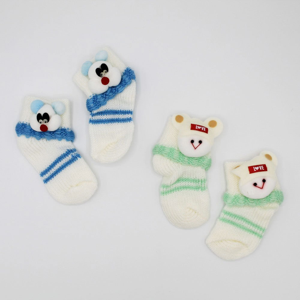 Baby Winter Woolen Socks 2 Pairs Warm Woolen Socks