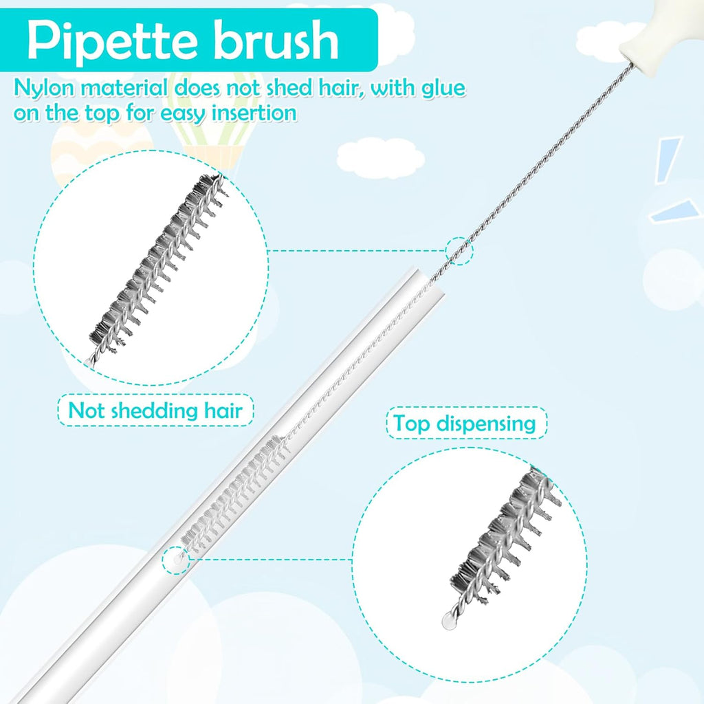 Imported Silicone Rotating Feeder Brush Set with Stand | Bottle, Pacifier & Straw Cleaner