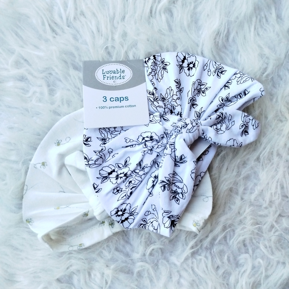 Imported Baby Pack of 2 Knot Cute Caps for 0-24 Months