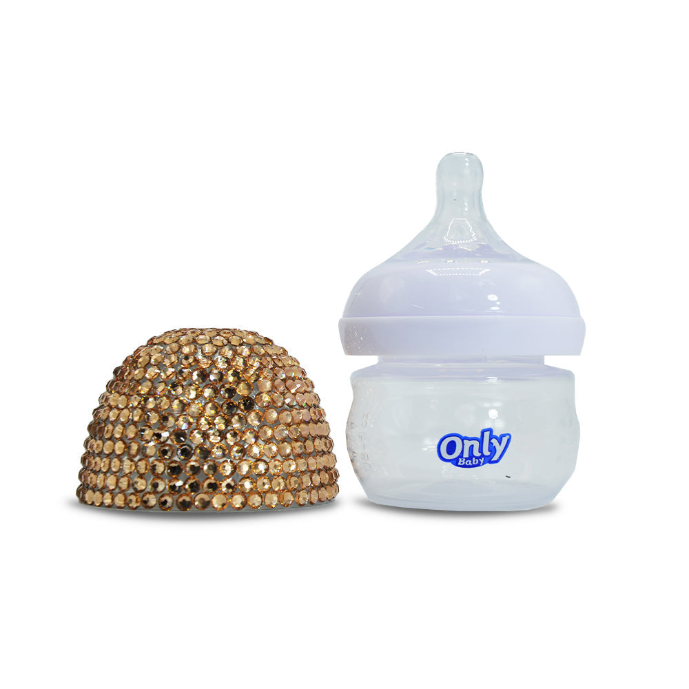 Imported Newborn Baby Only Fancy Feeder Breast Feeling Nipple Bottle with Pearl Design Cap Cover Infant Nursing 2oz 60ml