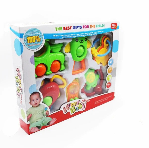 6 Pcs Colorful Baby Rattle Box Set