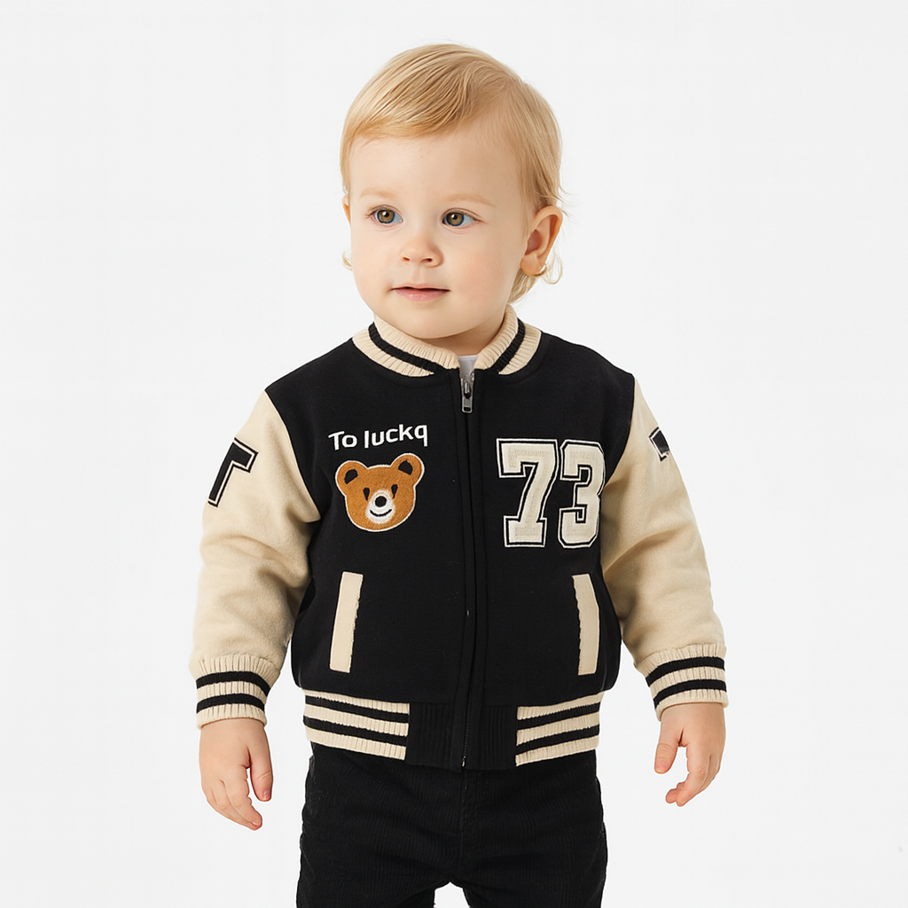 Imported 1 Pc Baby Kids Winter Cute Bear Rabbit Wool Warm Zipper Sweater Long Sleeve for 6 Months - 3 Years