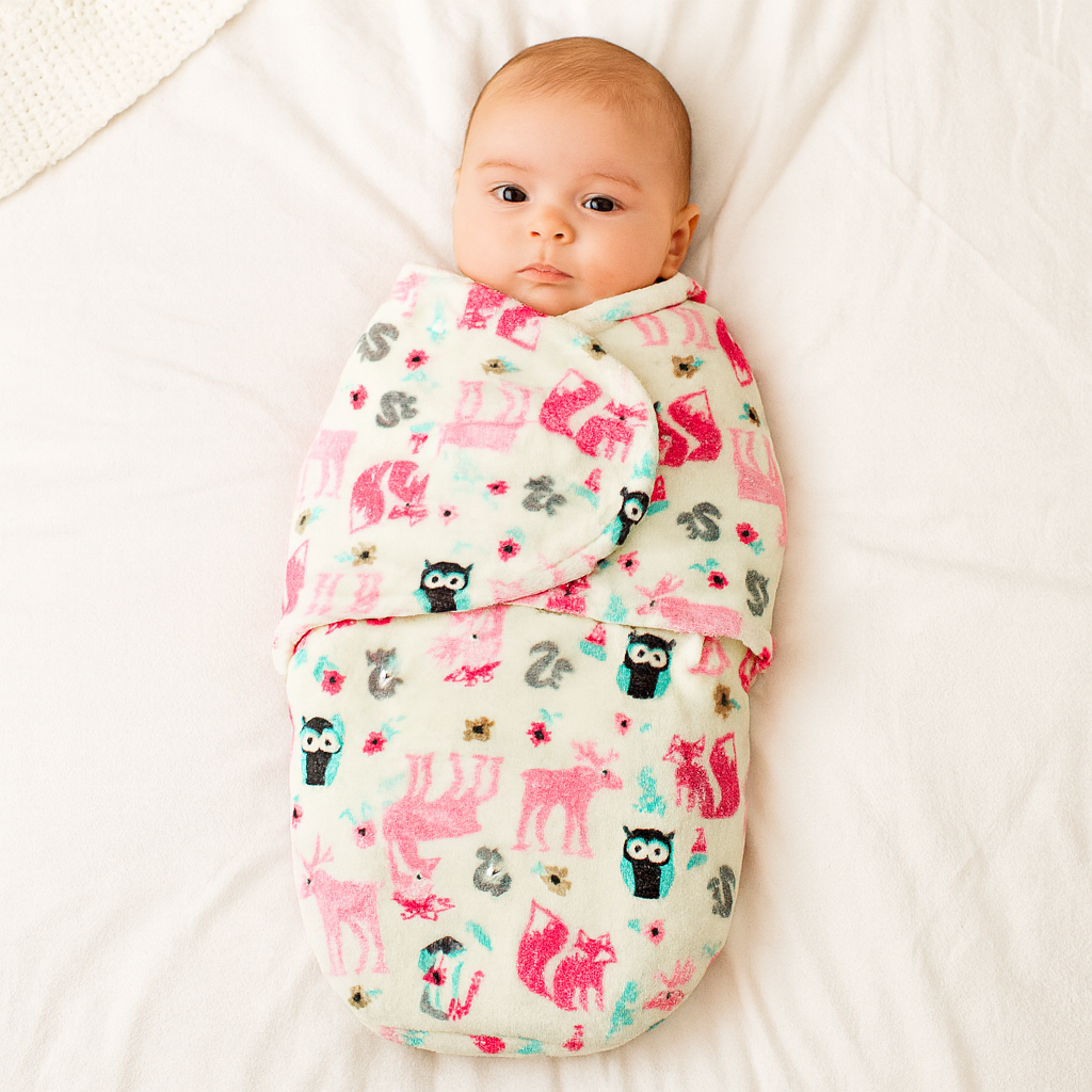 Imported Winter Baby Cute Printed Swaddle Wrap for 0-6 Months