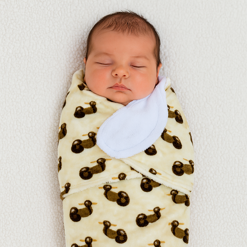 Imported Winter Baby Cute Printed Swaddle Wrap for 0-6 Months