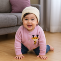 Imported 1 Pc Baby Kids Winter Cute Giraffe in the Pocket Rabbit Wool Warm Sweaters Long Sleeve Pullover for 0-18 Months