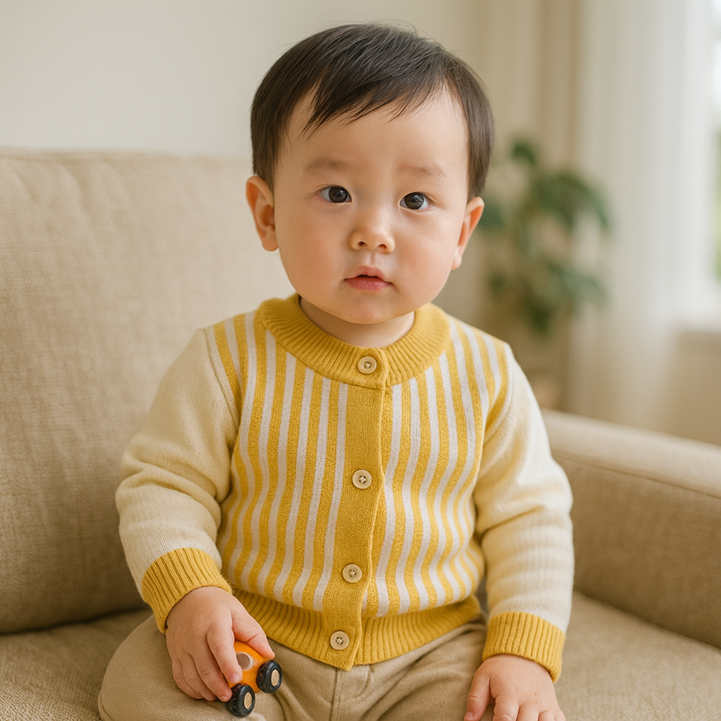 Imported Baby Kids Winter Super Soft Woolen Warm Sweaters Front Buttons Long Sleeve Pullover for 6 -24 Months