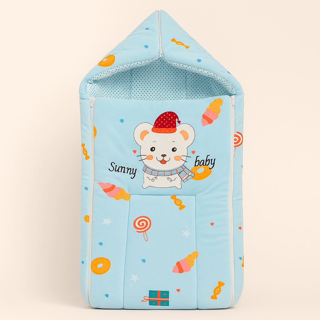 Imported Baby Cute Bunny Warm and Soft Hooded Polyester filled Sleeping Carry Nest For 0-6 Months
