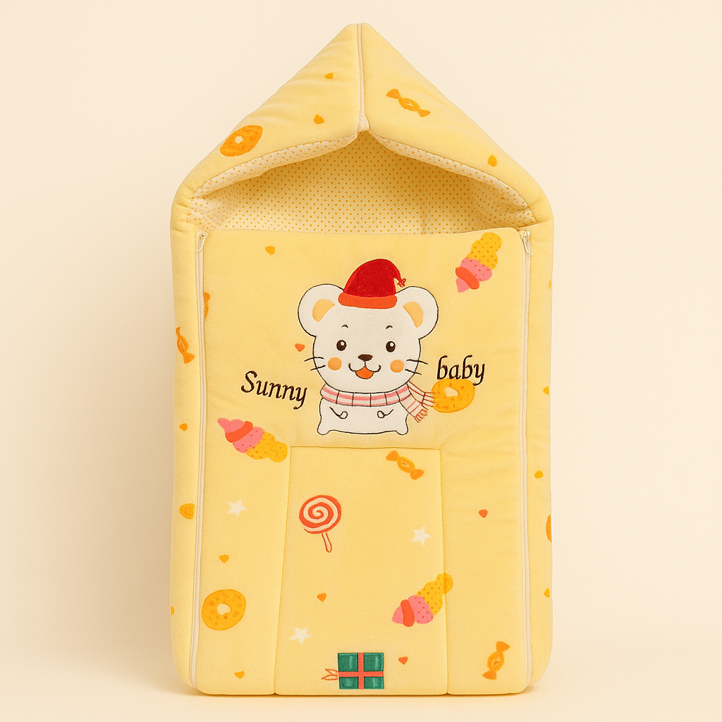 Imported Baby Cute Bunny Warm and Soft Hooded Polyester filled Sleeping Carry Nest For 0-6 Months