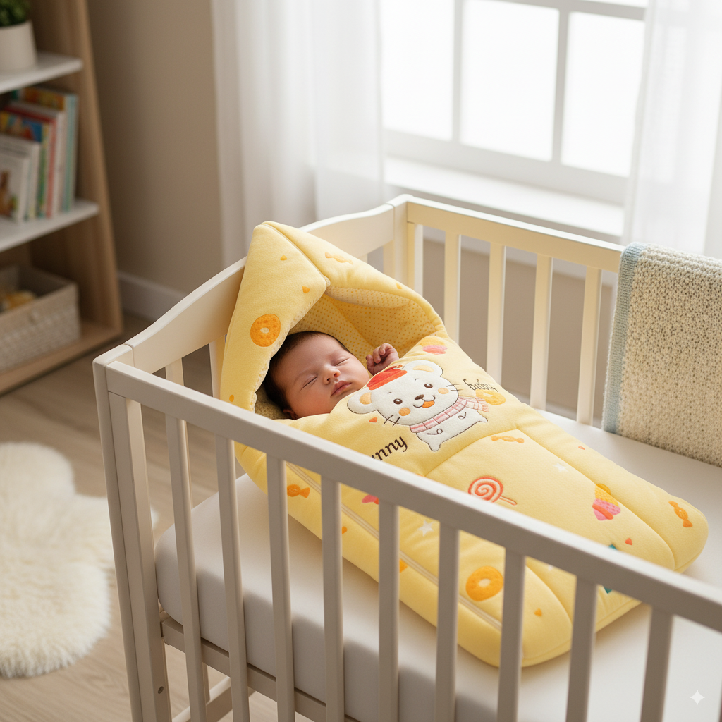 Imported Baby Cute Bunny Warm and Soft Hooded Polyester filled Sleeping Carry Nest For 0-6 Months