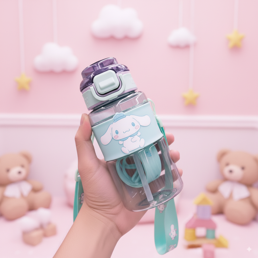 Imported 600ml Kids Sipper Water Bottle with Straw – BPA Free & Portable