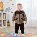 Kids Winter Fancy Zipper Hoodie Jacket and Pants for 6 months - 3 years