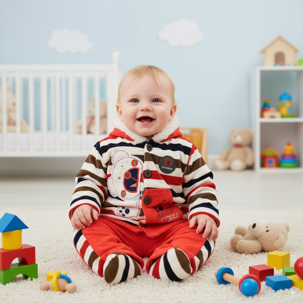 Newborn Baby Winter Warm Hoodie Dress for 0-6 months