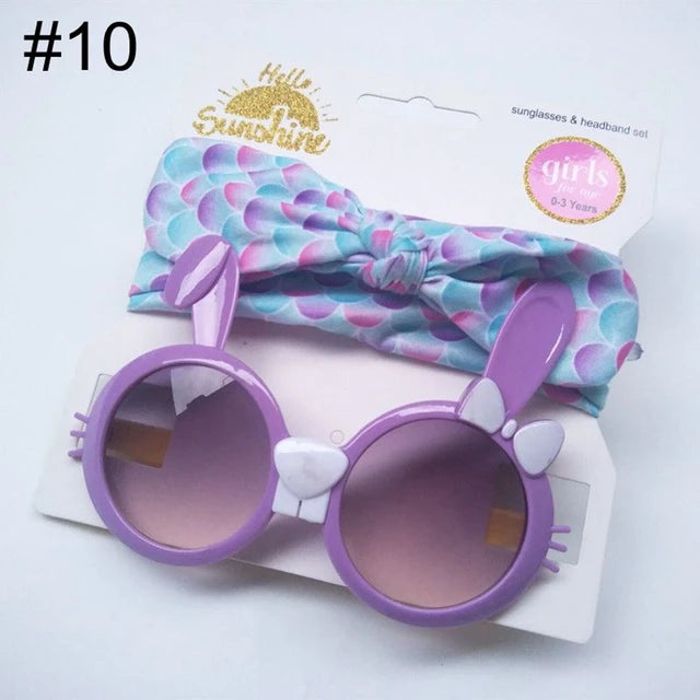 Imported Baby Girls Fashion Headband and Sunglasses Set for 0-3 Years